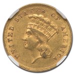 1856-S $3 Gold Princess AU-58 NGC