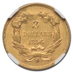 1856-S $3 Gold Princess AU-58 NGC