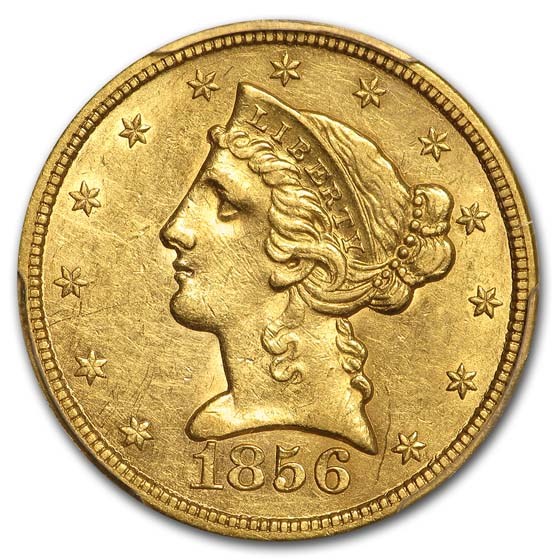 Buy 1856-S $5 Lib Gold SS Cen. America AU-53 PCGS (Ship of Gold) | APMEX