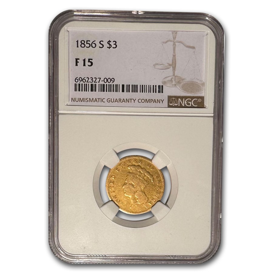 1856-S Gold $3 Princess Fine-15 NGC