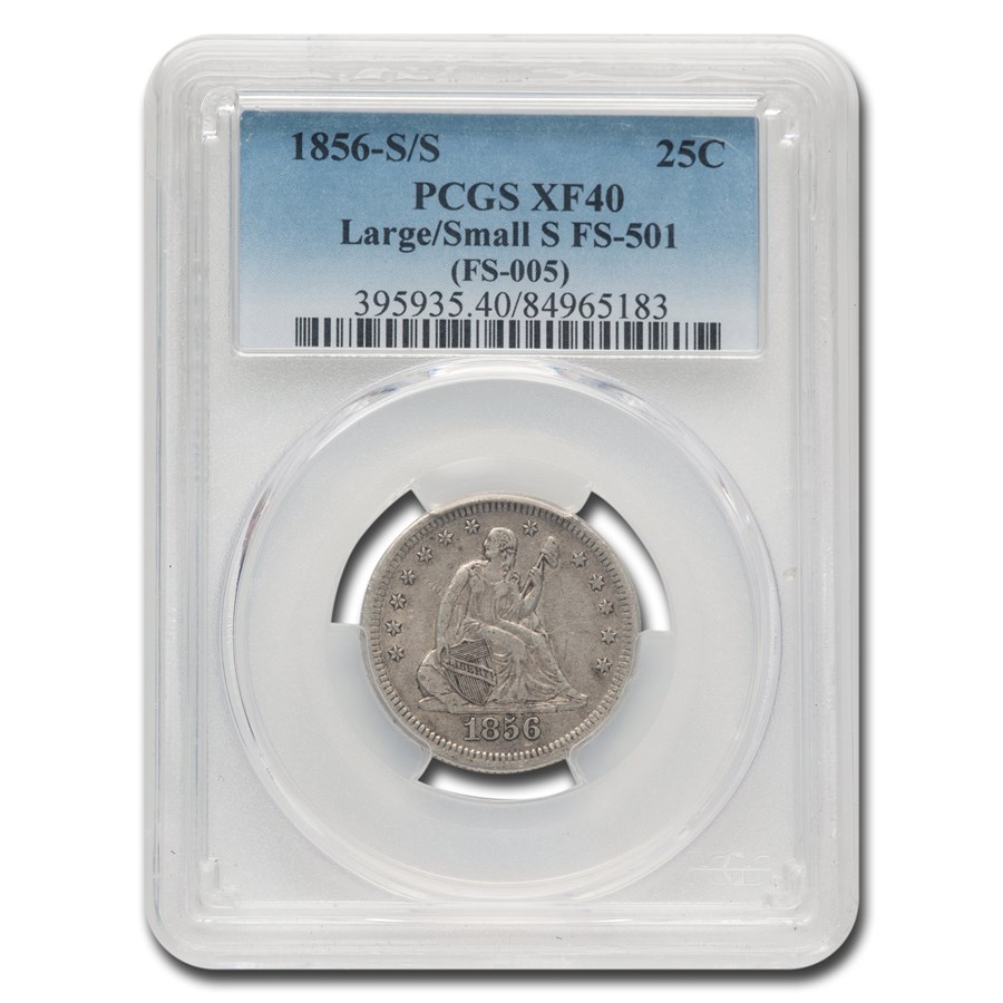 1856-S/S Liberty Seated Quarter XF-40 PCGS (Large/Small S FS-501)