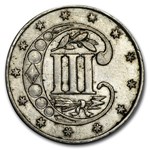 1856 Three Cent Silver AU