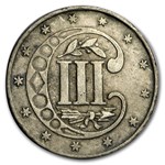 1856 Three Cent Silver XF