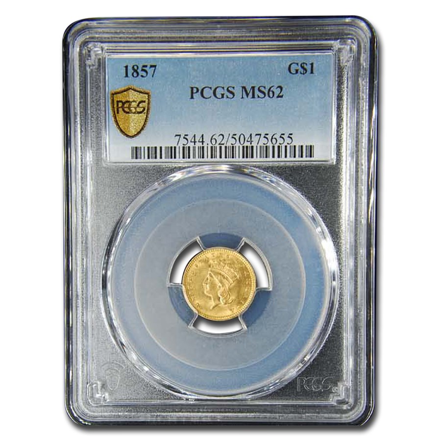 Buy 1857 $1 Indian Head Gold MS-62 PCGS | APMEX