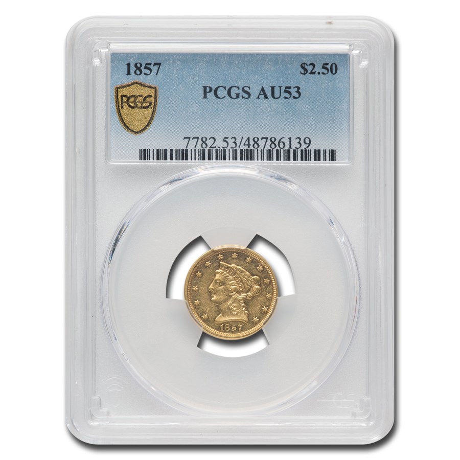 1857 $2.50 Liberty Gold Quarter Eagle AU-53 PCGS