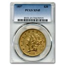 1857 $20 Liberty Gold Double Eagle XF-45 PCGS