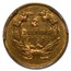 1857 $3 Gold Princess AU-50 PCGS
