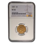 1857 $3 Gold Princess VF-25 NGC