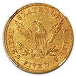 1857 $5 Liberty Gold Half Eagle MS-61 NGC