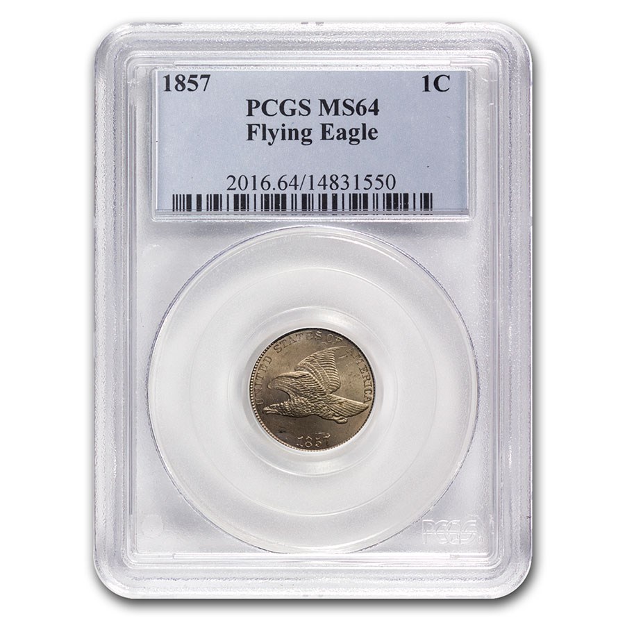 1857 Flying Eagle Cent MS-64 PCGS