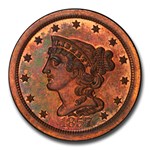 1857 Half Cent PR-65 PCGS CAC (Red/Brown)