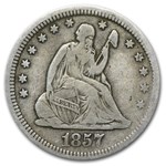 1857 Liberty Seated Quarter VF