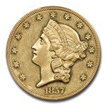 1857-O $20 Liberty Gold Double Eagle AU-58 PCGS