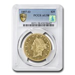 1857-O $20 Liberty Gold Double Eagle AU-58 PCGS