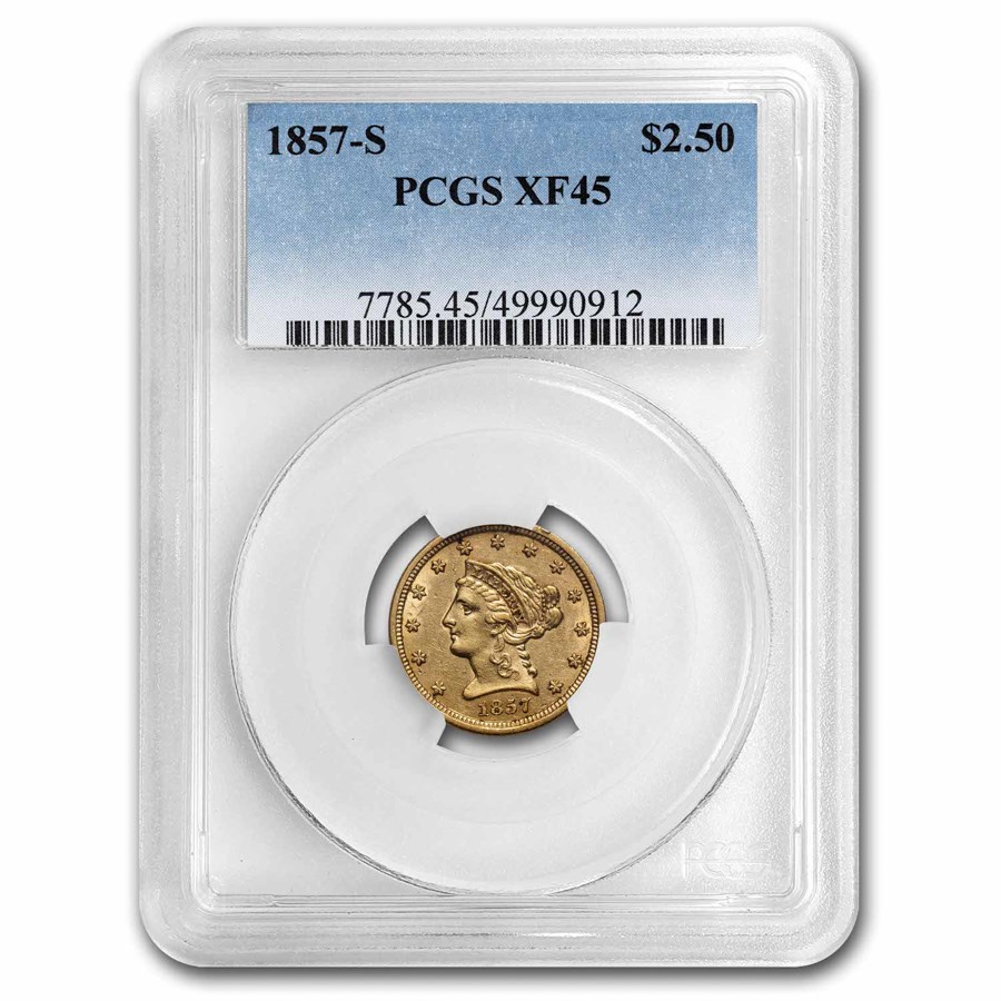1857-S $2.50 Liberty Gold Quarter Eagle XF-45 PCGS