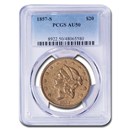 1857-S $20 Liberty Gold Double Eagle AU-50 PCGS