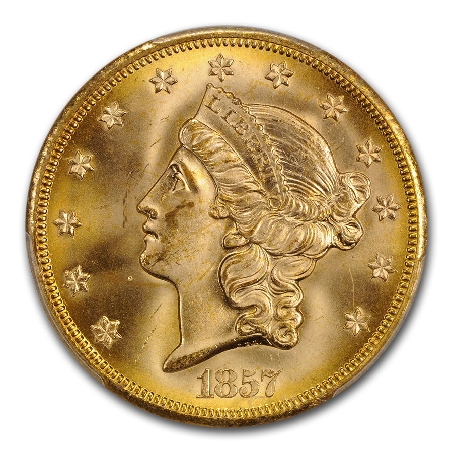 アンティークコイン 金貨 1858-S $20 Liberty Gold Double Eagle