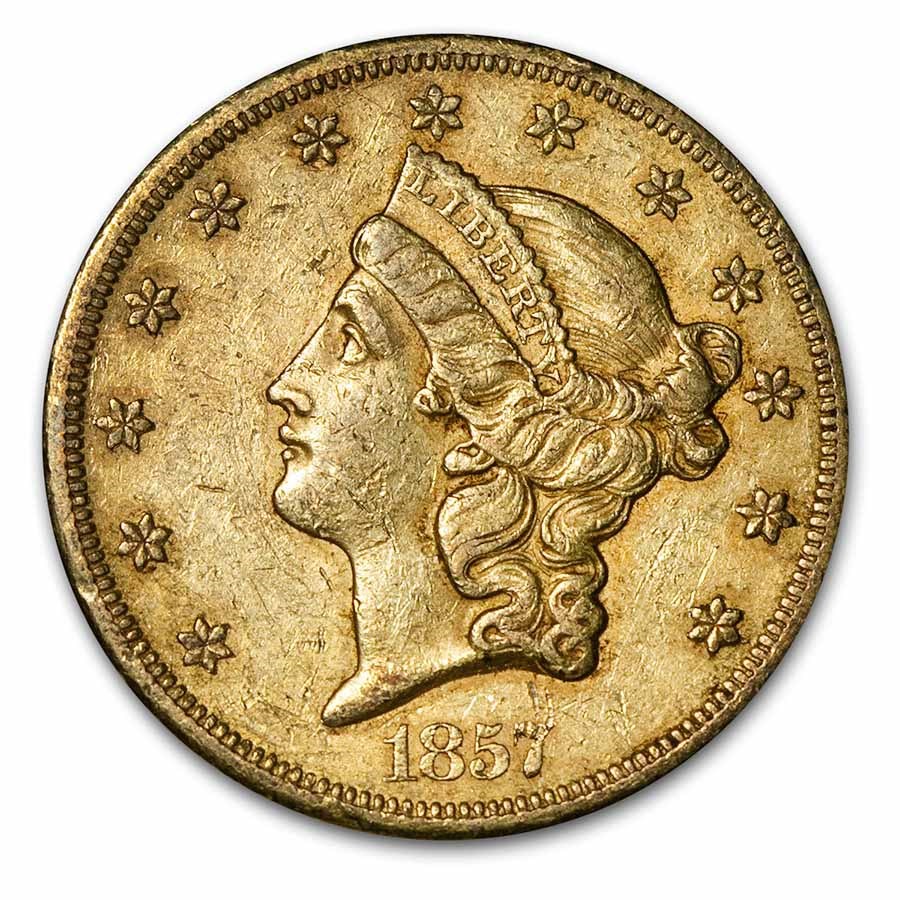 1857-S $20 Liberty Gold Double Eagle XF