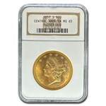 1857-S $20 Liberty Gold MS-65 NGC (SS Central America)