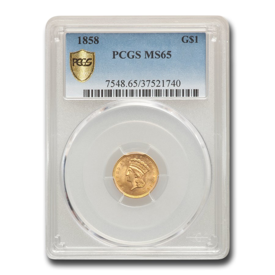 Buy 1858 $1 Indian Head Gold MS-65 PCGS | APMEX