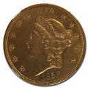 1858 $20 Liberty Gold Double Eagle AU-55 NGC