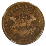 1858 $20 Liberty Gold Double Eagle AU-55 NGC