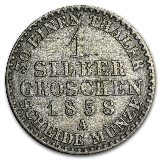 Buy 1858 A Prussia Silver Groschen Fine+ | APMEX