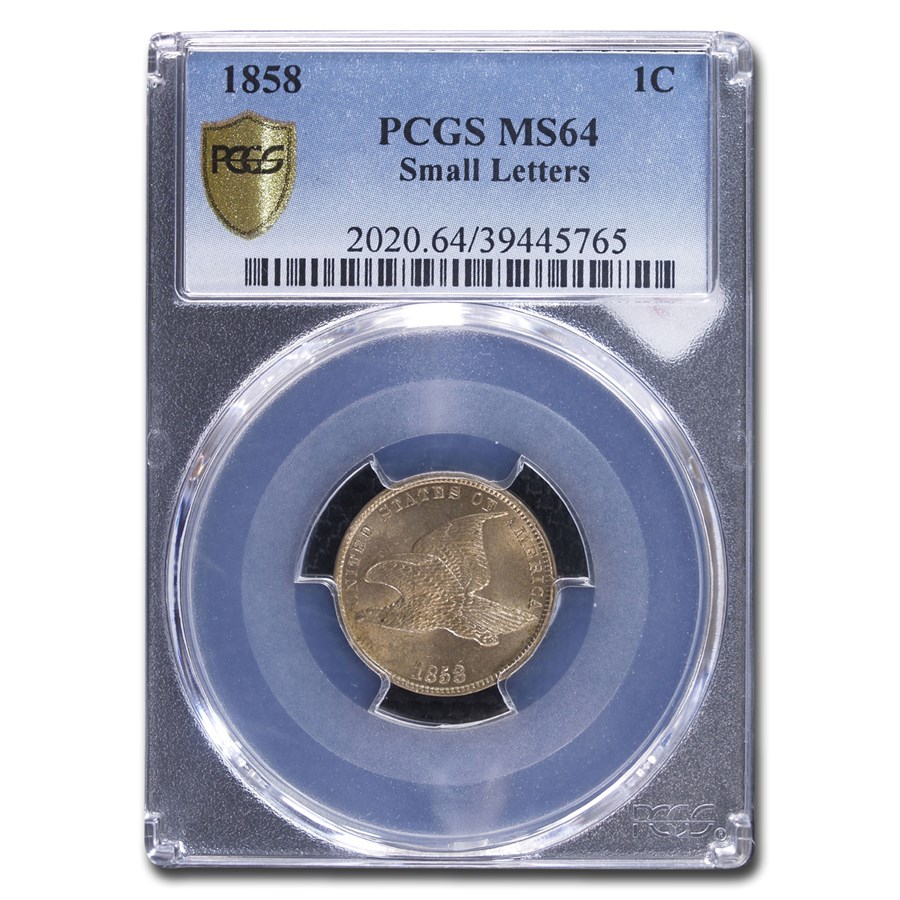 1858 Flying Eagle Cent MS-64 PCGS (Small Letters)
