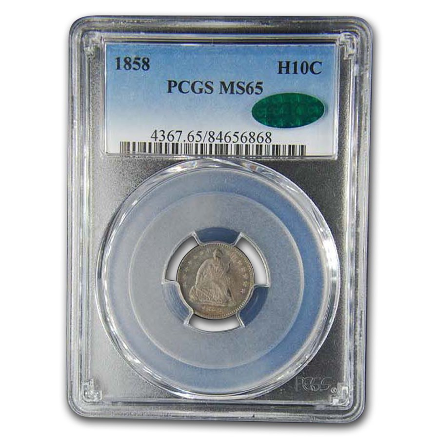 1858 Liberty Seated Half Dime MS-65 PCGS CAC