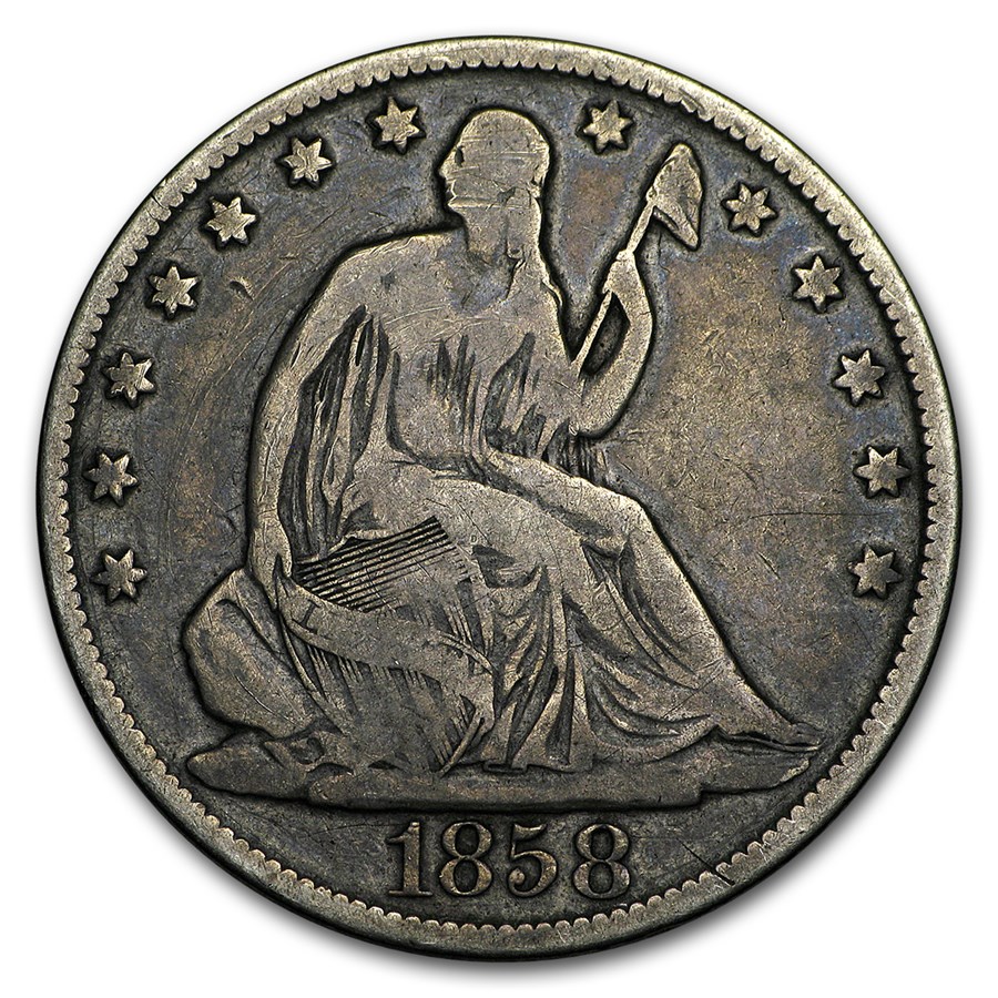 Buy 1858-O Liberty Seated Half Dollar Fine | APMEX