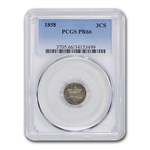 1858 Three Cent Silver PR-66 PCGS