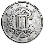 1858 Three Cent Silver XF