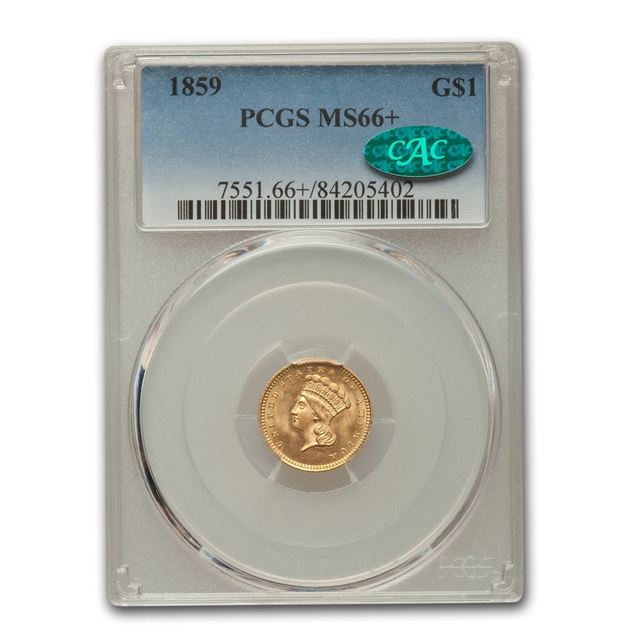 Buy 1859 $1 Indian Head Gold MS-66+ PCGS CAC | APMEX