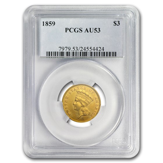 Buy 1859 $3 Gold Princess AU-53 PCGS | APMEX