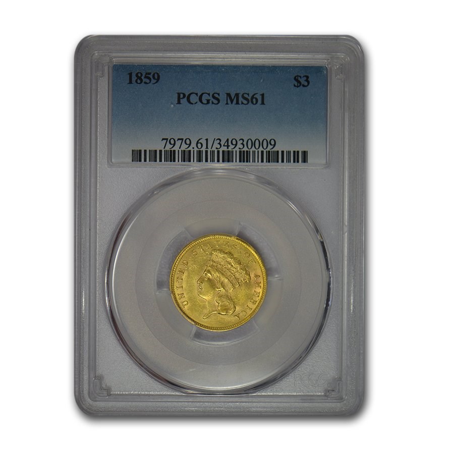 Buy 1859 $3 Gold Princess MS-61 PCGS | APMEX