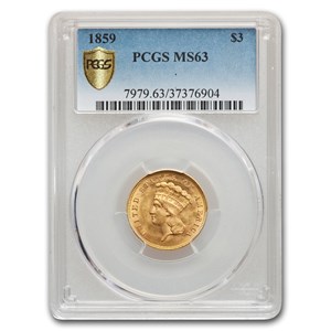Buy 1859 $3 Gold Princess MS-63 PCGS | APMEX