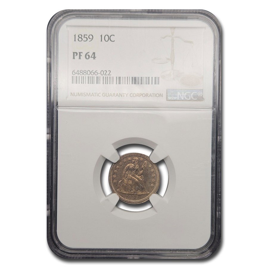 1859 Liberty Seated Dime PF-64 NGC