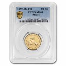 1859-Mo FH Mexican Republic Gold 1/2 Escudo MS-61 PCGS