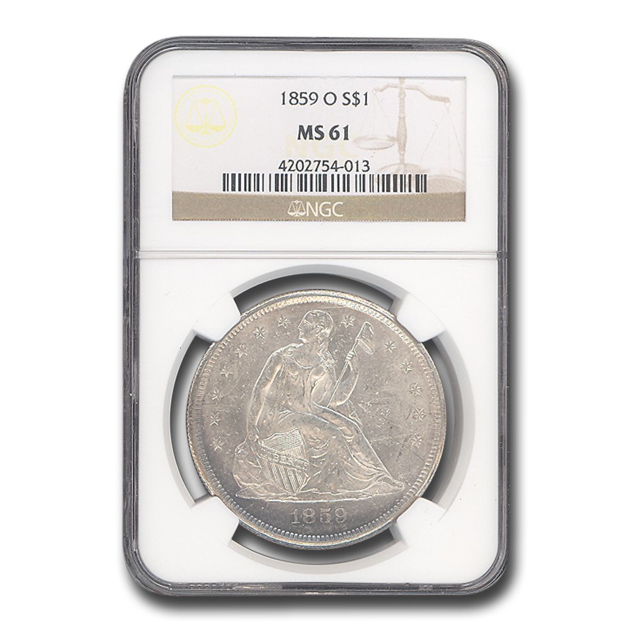 1859-O Liberty Seated Dollar MS-61 NGC