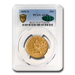 1859-S $10 Liberty Gold Eagle AU-55 PCGS CAC