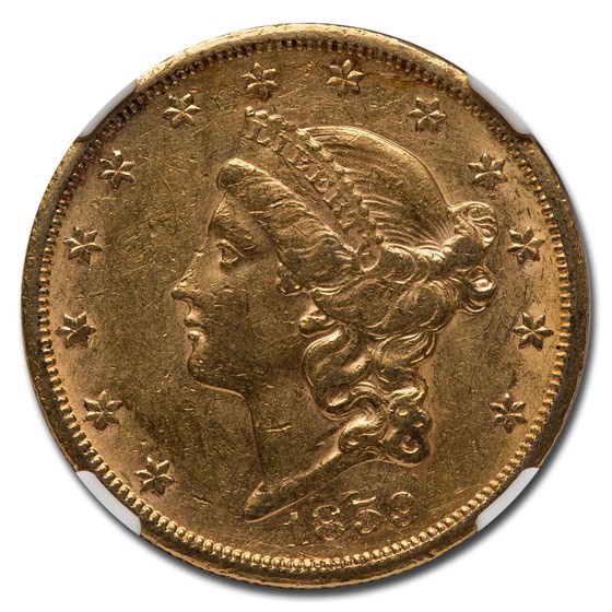 Buy 1859-S $20 Liberty Gold Double Eagle AU-53 NGC | APMEX