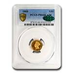 1860 $1 Indian Head Gold PR-66 Cameo PCGS CAC