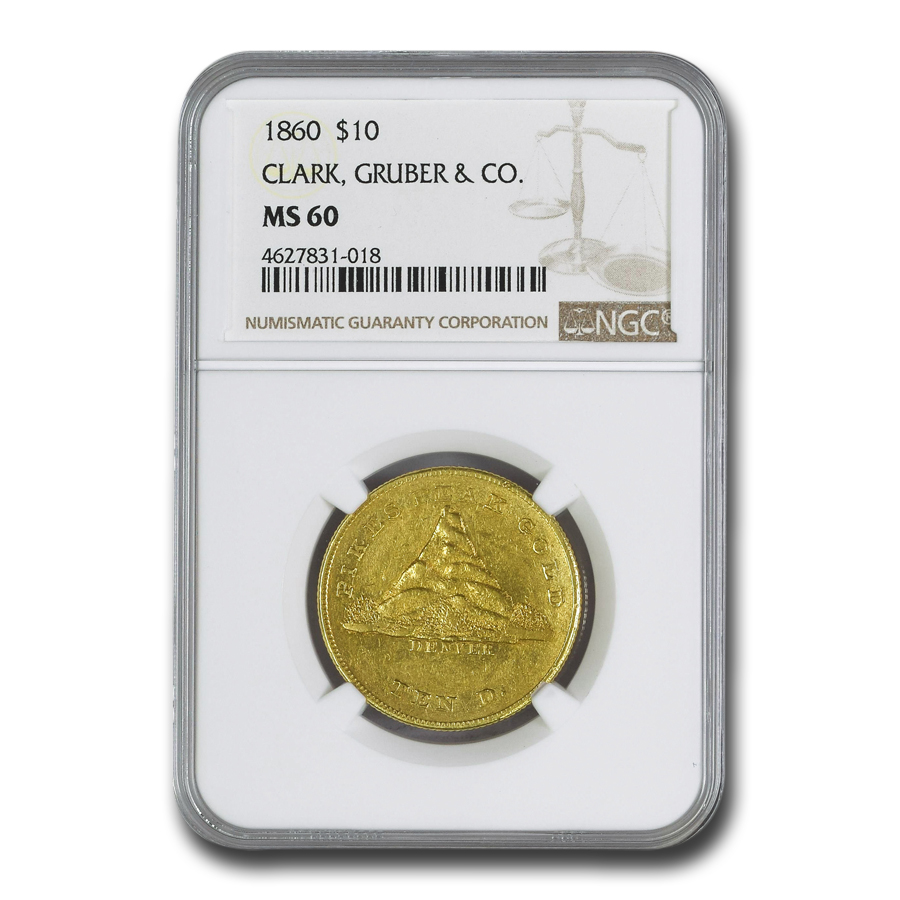 アンティークコイン 金貨 1861 $10 Clark Gruber Colorado Gold Rush