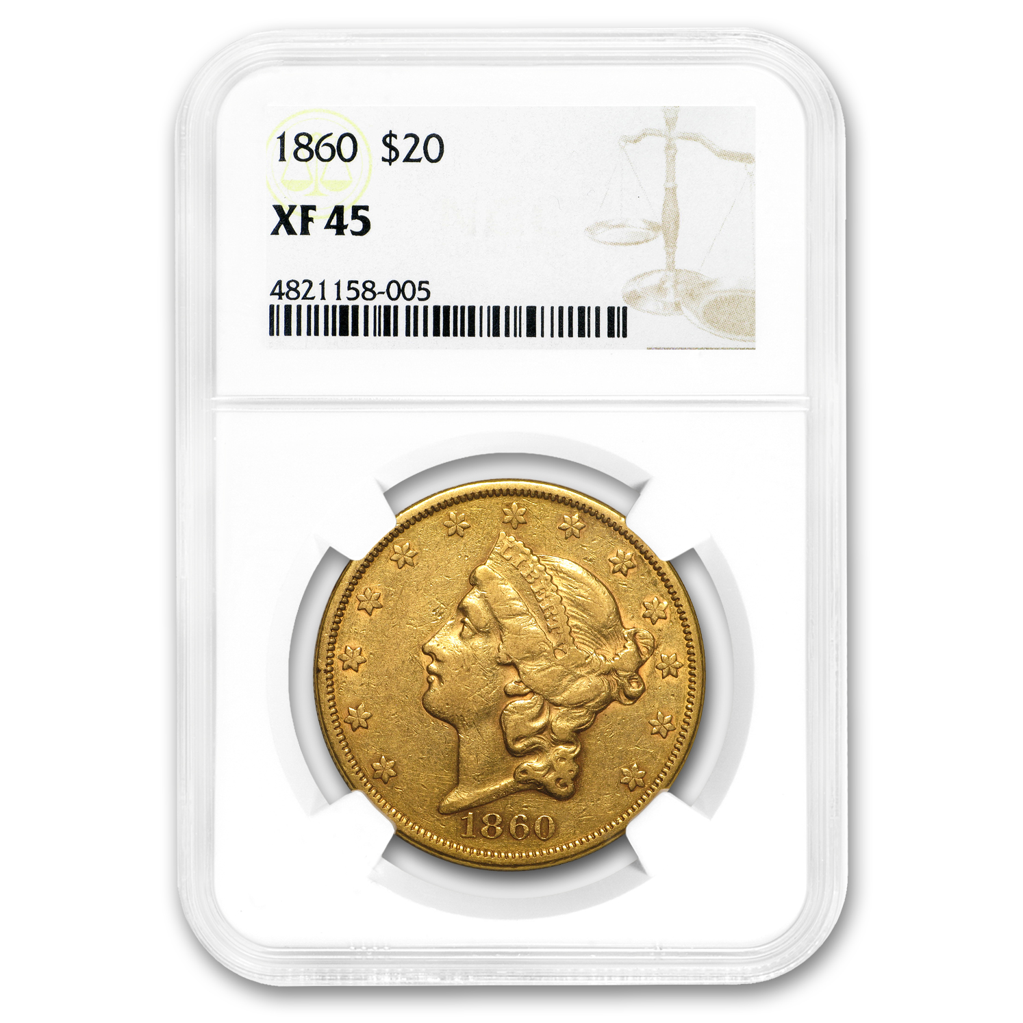 Buy 1860 $20 Liberty Gold Double Eagle XF-45 NGC | APMEX