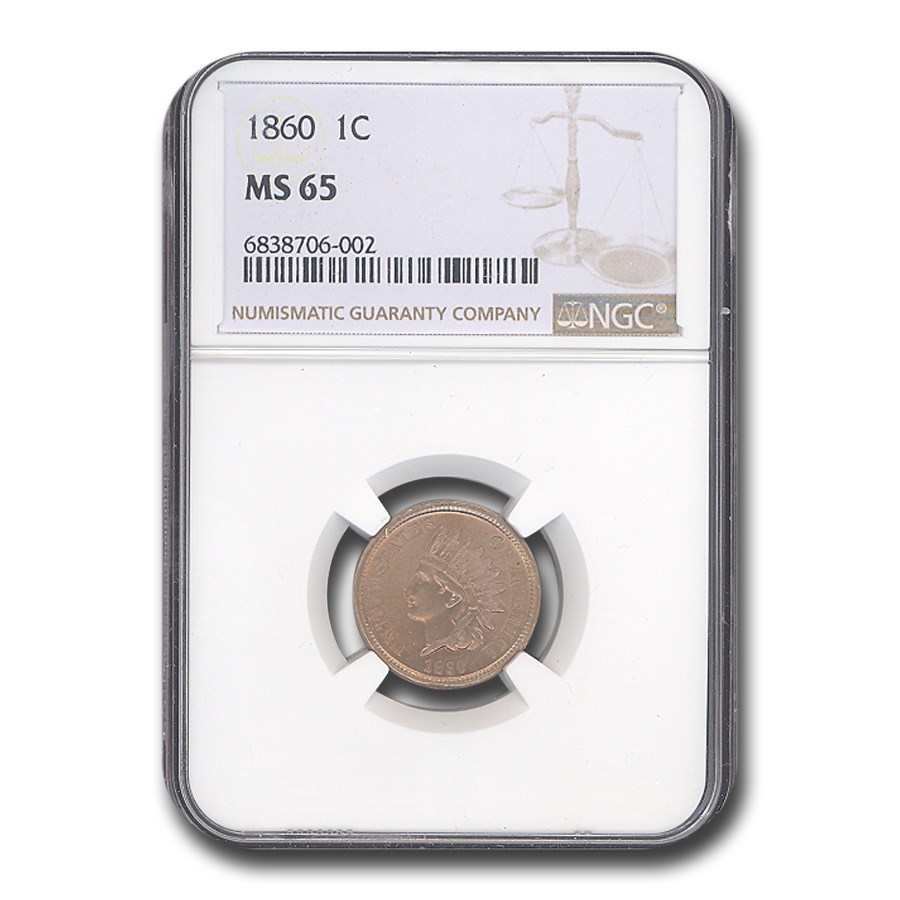 1860 Indian Head Cent MS-65 NGC