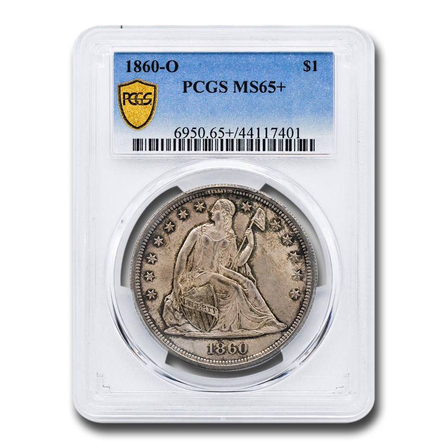 1860-O Liberty Seated Dollar MS-65+ PCGS