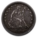 1860-O Liberty Seated Quarter XF