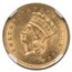 1860-S $1 Indian Head Gold MS-64 NGC