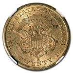 1860-S $20 Liberty Gold Double Eagle AU-55 NGC