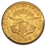 1860-S $20 Liberty Gold Double Eagle AU Details (Cleaned)